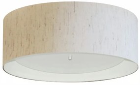 Plafon Para Quarto Cilíndrico SQ-3008 Cúpula Cor Linho Bege Branco