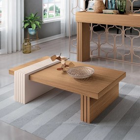 Mesa de Centro para Sala de Estar Riad Freijó/Off White G26 - Gran Belo