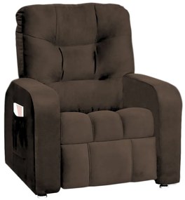 Poltrona do Papai Azera Mx7 Reclinável Suede Marrom - Matrix - Marrom