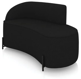 Sofá 2 Lugares Orgânico 140cm Pé Ferro Preto Morgan Linho D03 - D'Rossi - Preto