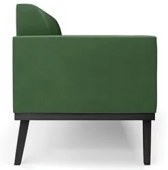 Sofá Namoradeira Base Madeira Preto Maressa Suede Verde - Ibiza