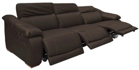 Sofá Elétrico Reclinável Sala de Estar Concepción U076 308cm Modulado Botão Touch Couro Marrom G49 - Idea Relax By Natuzzi Group
