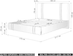 Cama Queen Flutuante Com Cabeceira 160cm Lyra Sintético Camel S05 - Mp