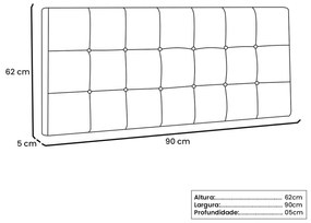 Painel Cama Solteiro Pôlonia SPZ 90cm Suede
