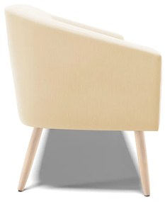 Namoradeira 02 Lugares Stella Suede Bege Pés Palito Natural D03 - D'Rossi