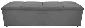 Calçadeira Munique 160 cm Queen Size Corano Cinza - ADJ Decor