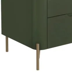 Cômoda Quarto 97cm Solteiro 3 Gavetas Becca Musgo/Dourado I06 - Mpozen
