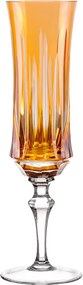 Taça de Cristal Lapidado p/ Champagne - Amarelo - 66  Amarelo - 66