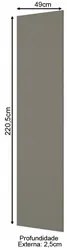 Painel Lateral de Fechamento para Cozinha 49cm 100% MDF Connect Duna –