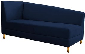 Recamier Valéria 185cm Lado Direito Suede Azul Marinho - ADJ Decor