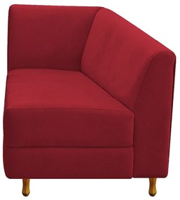 Recamier Valéria 185cm Lado Direito Suede Vermelho - ADJ Decor