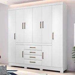 Guarda Roupa Casal 8 Portas 4 Gavetas New Realce D02 Branco - Mpozenat