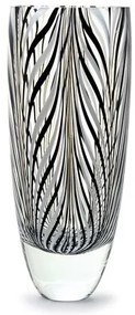 Vaso 55 MS Fenício Preto e Branco Murano Cristais Cadoro