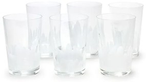Conjunto com 6 Copos Multicor Branco Leitoso Murano Cristais Cadoro