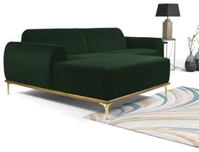 Sofá 3 Lugares Lisboa D07 com Chaise Esquerda 230cm Veludo Esmeralda - D'Rossi