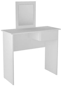 Penteadeira Escrivaninha com Espelho 1 Gaveta Quarto Branco