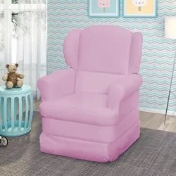 Poltrona de Amamentação Sabrina Sintético Rosa Bebê - Phoenix Baby
