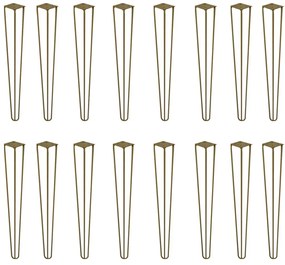 Kit 16 Pés de Metal 60 CM Hairpin Legs Mesa de Canto Dourado G41