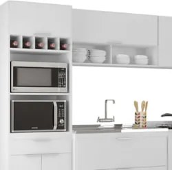 Armário de Cozinha CP06 Com Pia 100cm Pérola Z34 Branco     - Mpozenat