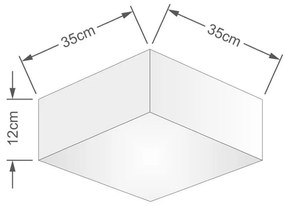 Plafon Quadrado Md-3001 Cúpula em Tecido 12/35x35cm Rústico Bege - Bivolt
