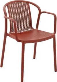 Cadeira Tramontina Louise Empilhável com Braços Terracota em Polipropileno