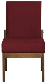 Kit 02 Cadeiras de Jantar Helena Suede Bordô - Decorar Estofados