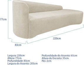 Kit Sofá Curvo França 220cm LD. e Poltrona Luiza Max Conforto, Elegância e Design Moderno Bouclé