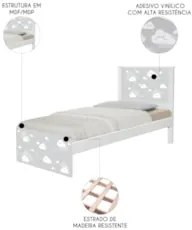 Cama Solteiro Infantil Para Colchão 188x88cm Nuvens K06 - Mpozenato