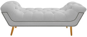 Calçadeira Estofada Veneza 195 cm King Size Suede Branco - ADJ Decor