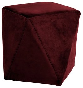 Puff Decorativo Sala de Estar Blois Veludo Vinho G15 - Gran Belo