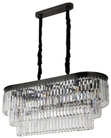 Pendente Cristal Metal Preto Cromado Palace