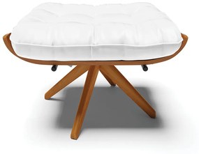 Puff Giratório Costela kit 2 Sintético Branco Base de Madeira MA30 M11 - D'Rossi