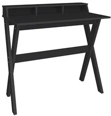 Escrivaninha Mesa para Computador Retrô 3 Nichos Itália Preto Artany
