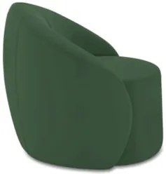 Poltrona Sala Decorativa Redonda 91cm Steve Veludo Verde I01  - Mpozen