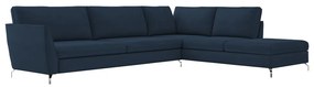 Sofá de Canto Chaise Direito 287 cm Olívia Suede Azul G52 - Gran Belo