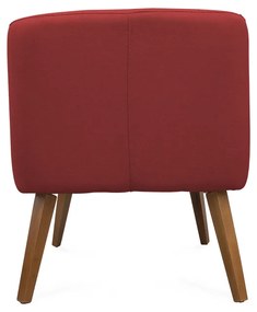 Poltrona Decorativa Lara Pés de Madeira Suede Vermelho - Sheep Estofados - Vermelho