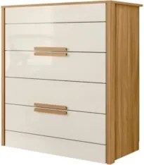 Cômoda Para Quarto 4 Gavetas 86cm Pavia Z17 Freijó/Off White - Mpozena