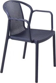 Cadeira Tramontina Louise Empilhável com Braços Grafite em Polipropileno