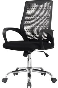 Cadeira Office Bolton Polipropileno Preto Base Cromada - 58459 Sun House