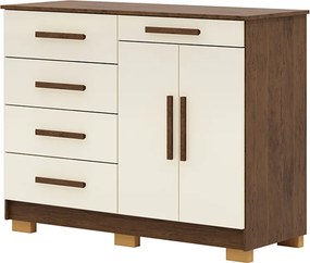 Cômoda Quarto 122cm com 2 Portas Sapateira Vitória Imbuia/Champanhe V01 - D'Rossi