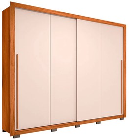 Guarda Roupa Lorian 245cm com 2 Portas de Correr e 4 Gavetas em MDF Freijo/OffWhite G11 - Gran Belo
