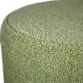 Puff Decorativo Redondo Base Dourada Lara Bouclê Verde 40 cm M02 - D'Rossi