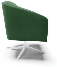Poltrona Decorativa Giratória Cromada Stella Veludo D03 - D'Rossi - Verde