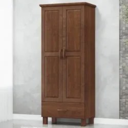 Guarda Roupa Solteiro 82cm 2 Portas 1 Gaveta Renzo Imbuia F07 - Mpozen