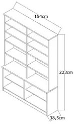 Estante Livreiro 4 Portas 10 Prateleiras Legend F04 Branco - Mpozenato