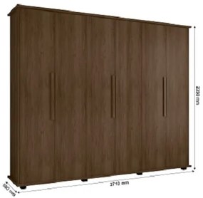 Guarda-Roupa Casal 6 Portas 4 Gavetas Canadá Freijó – RV Móveis