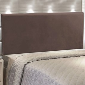 Cabeceira Painel Clean para Cama Box Casal 140 cm Suede M11- D'Rossi - Marrom