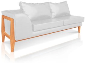 Sofá 2 Lugares Judy Corano Base Madeira D'Rossi - Branco