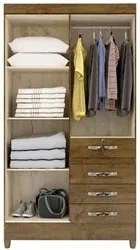 Guarda Roupa Solteiro Sobral 4 Portas Castanho Wood - Moval