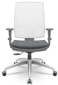 Cadeira Brizza Diretor Grafite Tela Branca Assento Concept Granito Base RelaxPlax Alumínio - 65993 Sun House